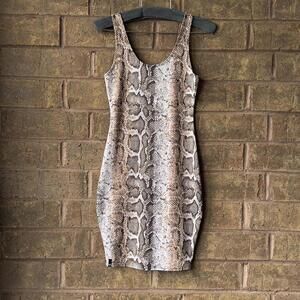 True Religion Y2K Snake Print Bodycon Mini Dress (S)